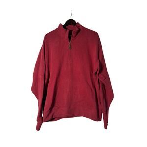 Orvis 1/4 Zip Pullover Mens XL Red Heavyweight Casual Streetwear Travel Outdoors